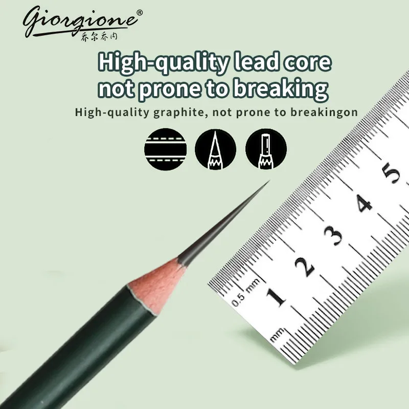 مجموعة رسم GOIRGIONE Pro 10/12/19/27 أقلام جرافيت وفحم محمولة صندوق حديد أخضر رسم للطلاب الفنانين #5