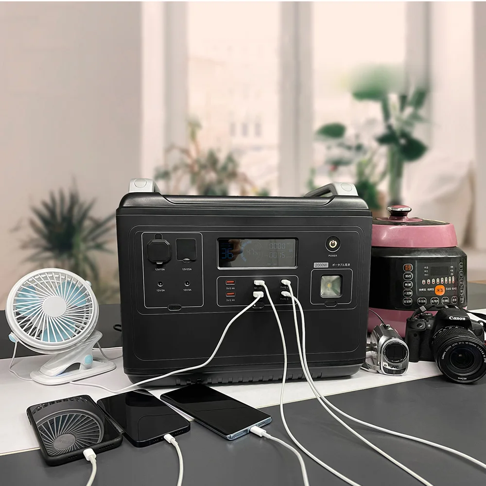 

2000W Lifepo4 Portable Camping Emergency Power Station Solar Generator Fast Delivery