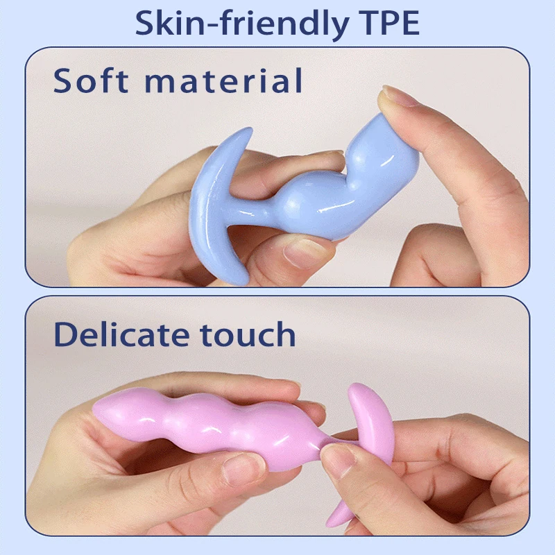 3pc Silicone butt plug Ease-in -Anal Plugs Training Set Expandable Beginner Anales Beads Beginner Soft Silicone Anal Plugs