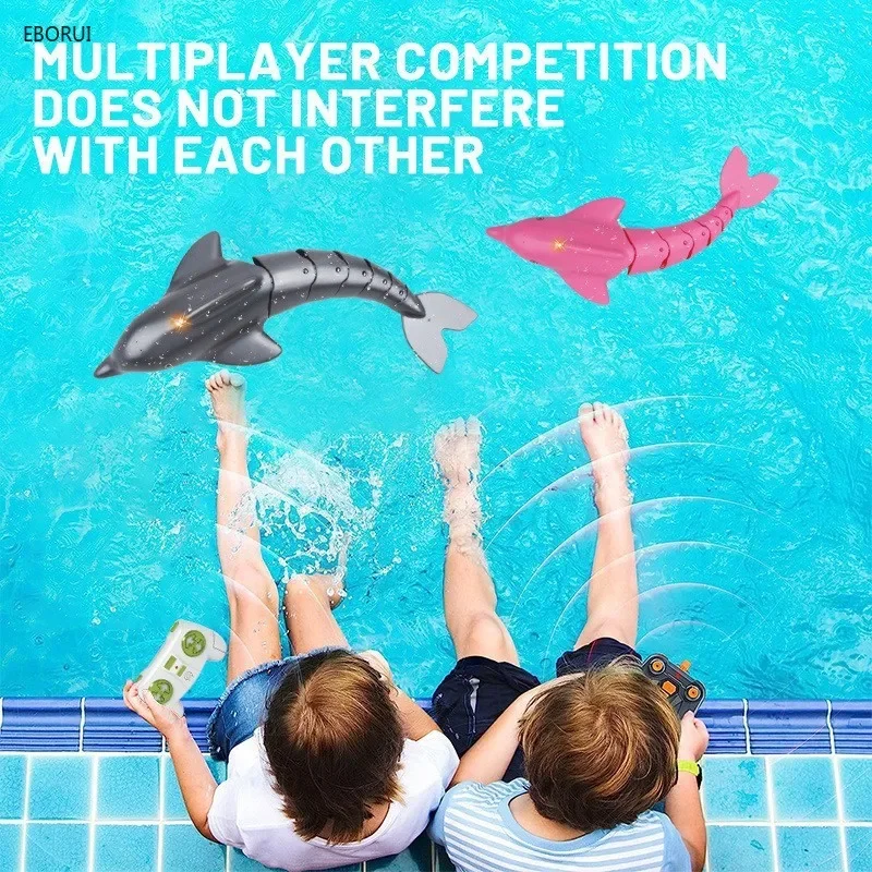 Eboyu fern gesteuerter Delphin hai 2,4g hohe Simulation ozeanische Delfine mit leicht schwimmendem Badezimmer Wasser pool Spielzeug für Kinder