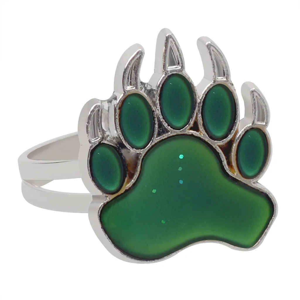 10 Pcs Bear Paw Mood Ring Wholesale Ring Women Fashion Vintage  Adjustable Jewelry