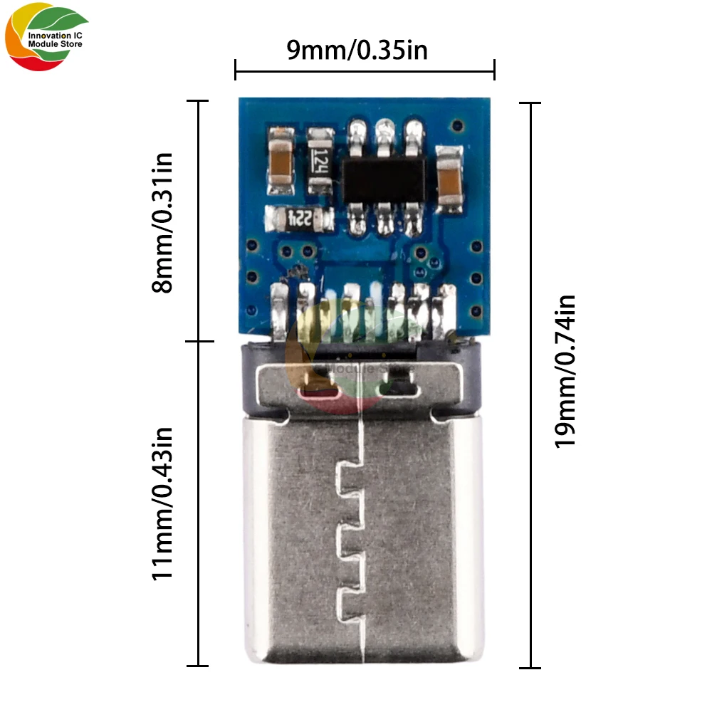 PD QC 2.0 9V 12V 15V 20V Decoy Power Aging Board Fast Charging Trigger Module Adapter Type-C Male