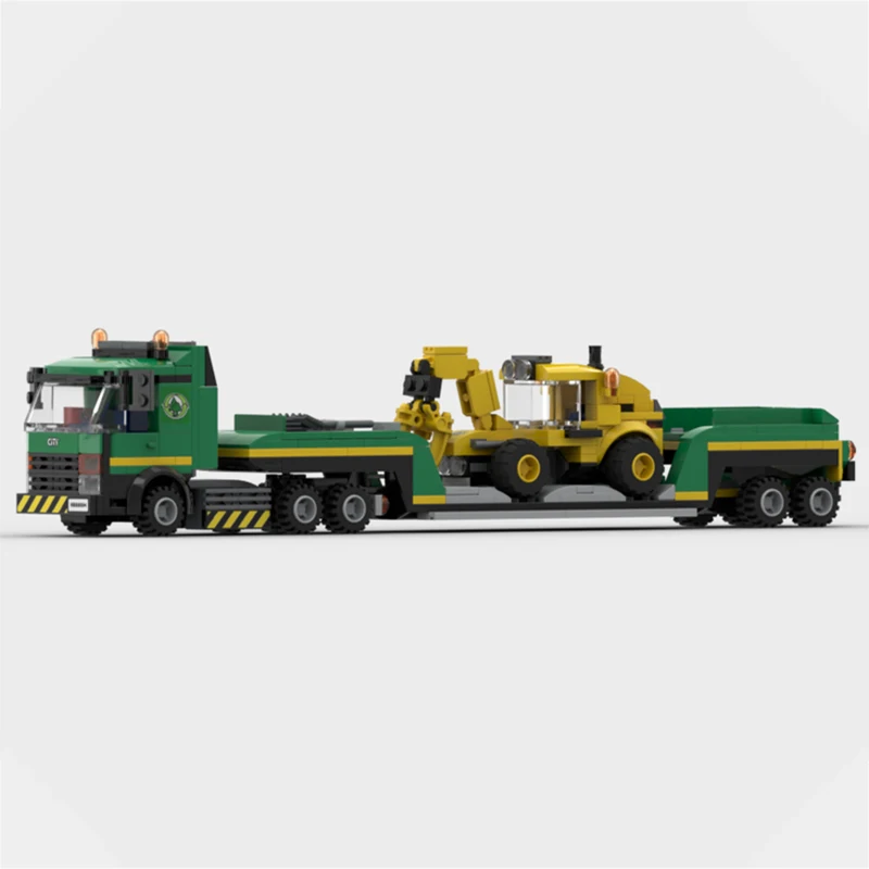 City Vehicle Series 6-wide Truck Trailer Building Blocks Model Bricks Display Collection Children\'s Toys Gifts 350PCS