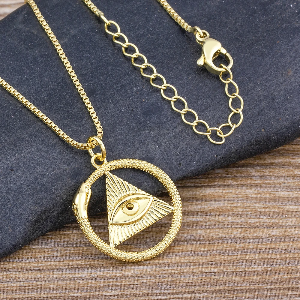Nidin High Quality Zircon Evil Eye Pendant Charm Necklace Exquisite Women's Jewelry Fashion Party Birthday Personalized Gifts