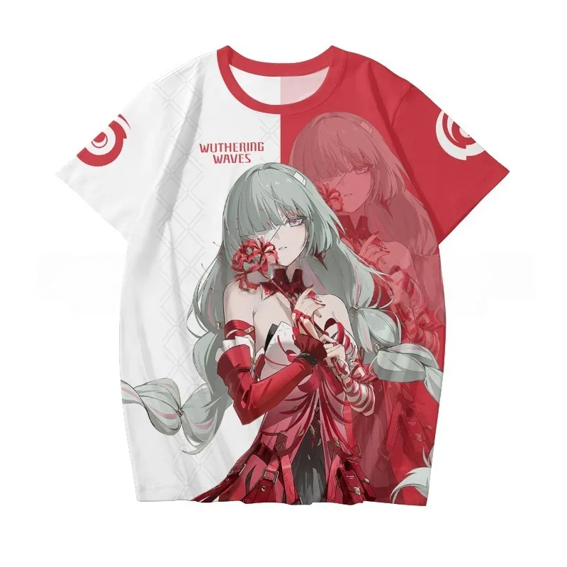

Футболки Wuthering Waves Phrolova с принтом в стиле аниме Harajuku, летние мужские/женские топы унисекс с короткими рукавами, одежда в стиле аниме