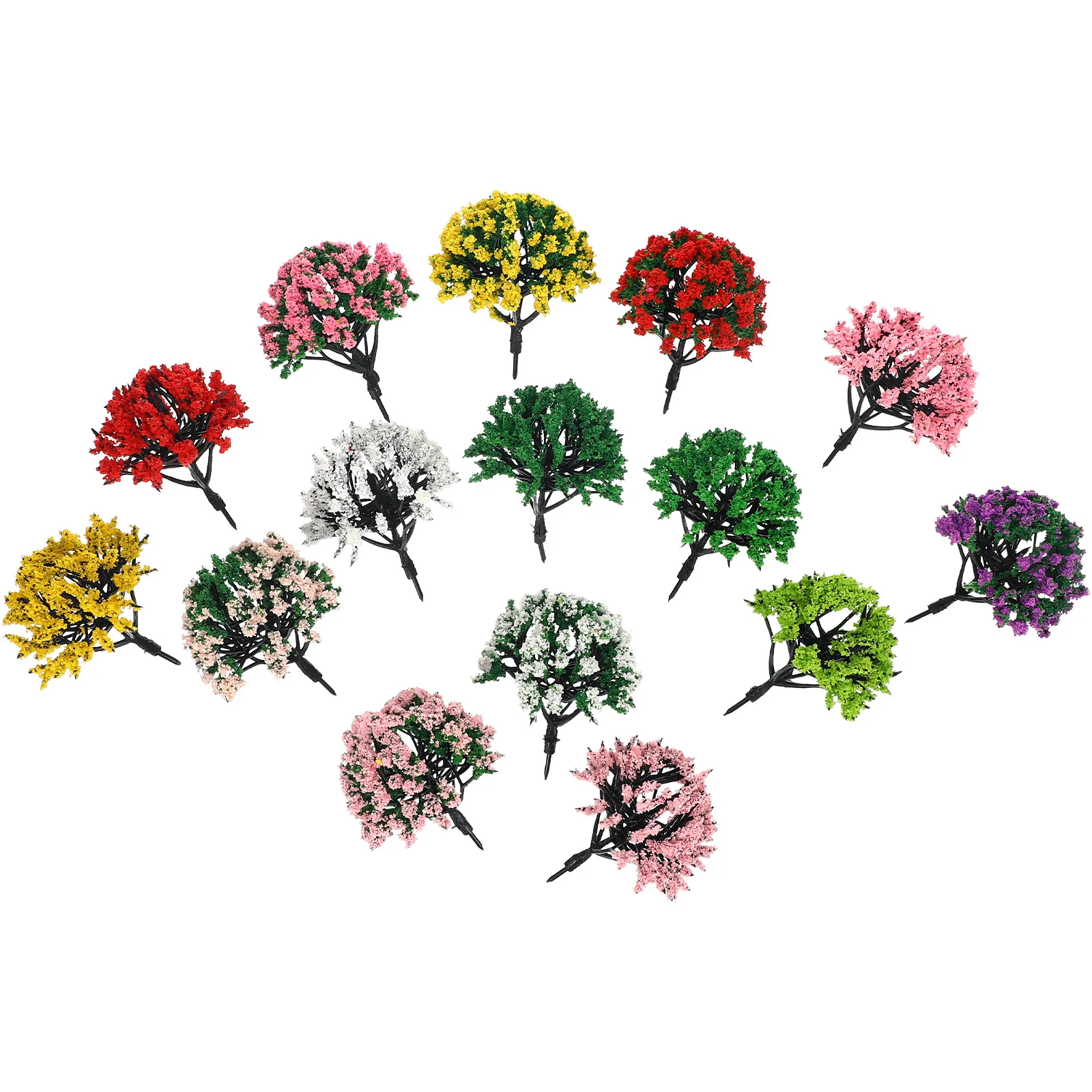 15 pezzi di alberi in miniatura paesaggio verde realistico per layout di treni diorama architettura modellazione alberi di plastica albero artificiale