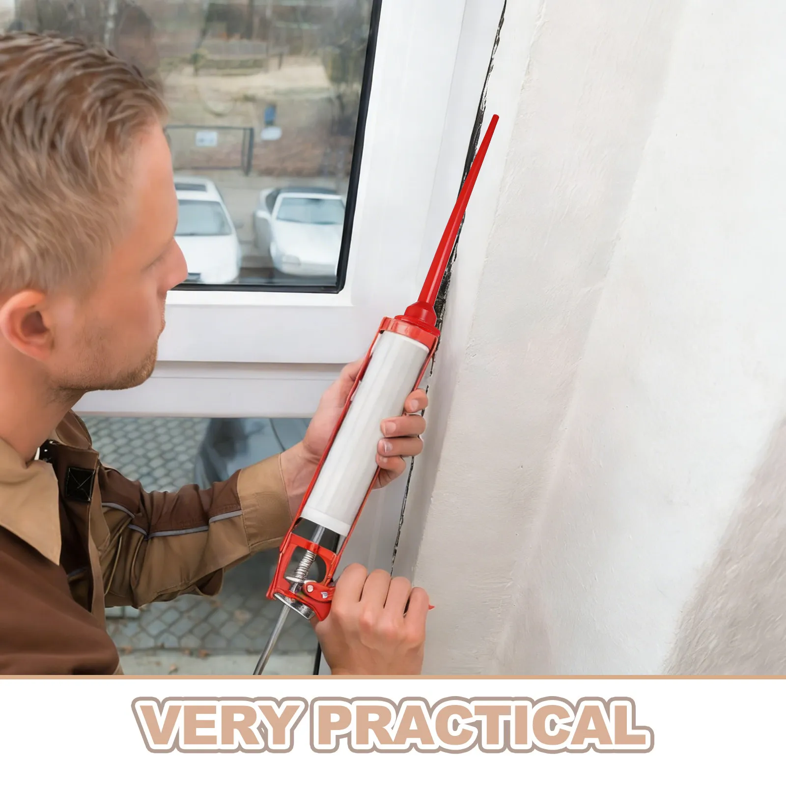 5Pcs Caulk Tool Universal Caulk Gun Extension Nozzle Long Tube Reusable Sealant Application for Doors Windows Long Nozzle Tool