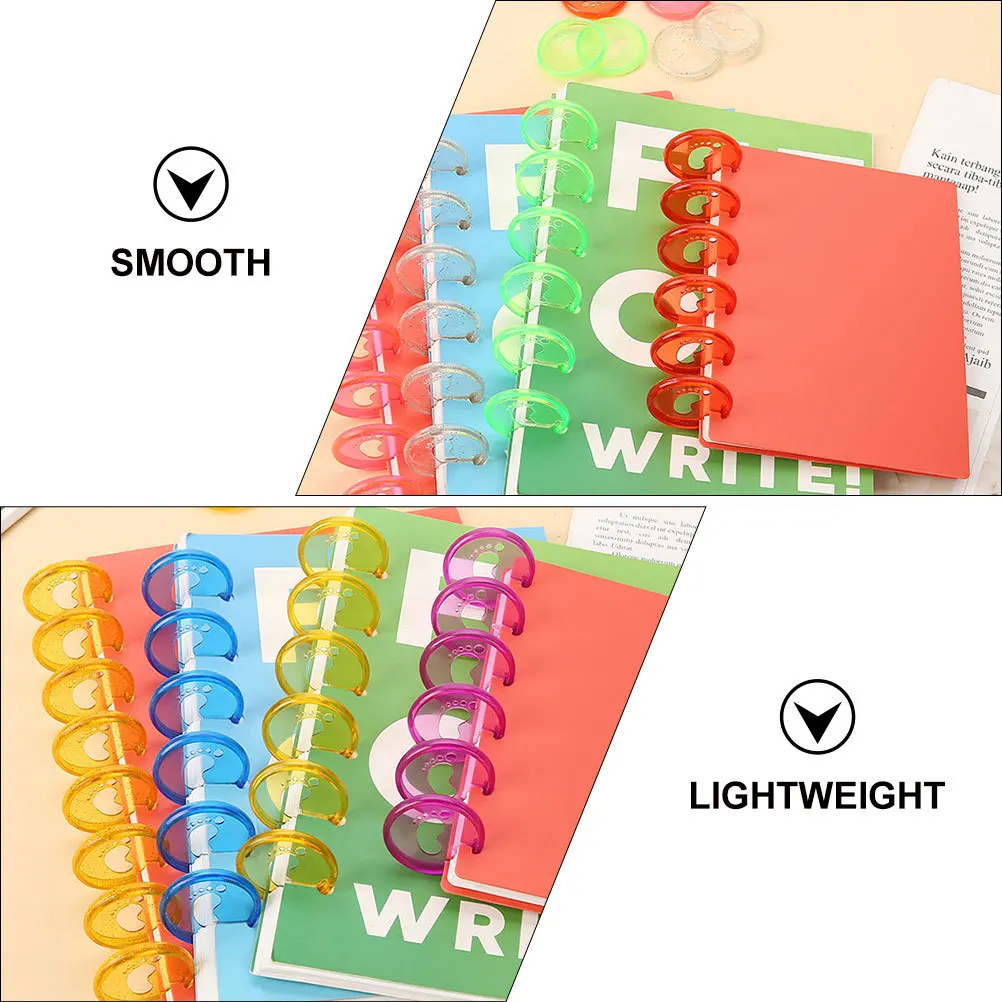 

40Pcs Multi-Color Plastic Binding Discs for DIY Notepads Planners Smooth Easy Install No Hurt Hands Book Binder Ring