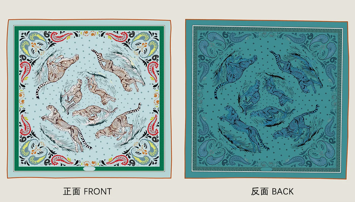 Luxury Double Sided Twill Silk Scarf Women Square Scarves Bandanas 90cm Women's Spring Head Scarves Hair Bag Accessories Gift