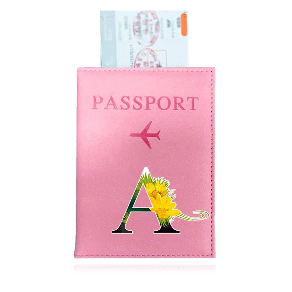 Tampa do passaporte do avião para mulheres e homens, caso de viagem, flor impressa UV, série colorida, bolsa carteira, menina, titular de passaportes