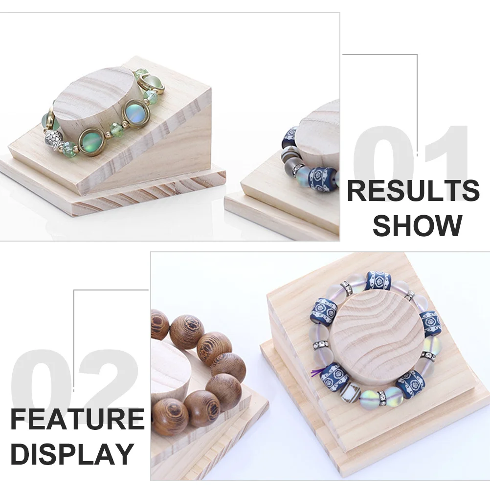 1Pcs Jewelry Display Stand Natural Wood Design Bracelet Holder for Christmas Birthday Decorations Bracelet Display Holder