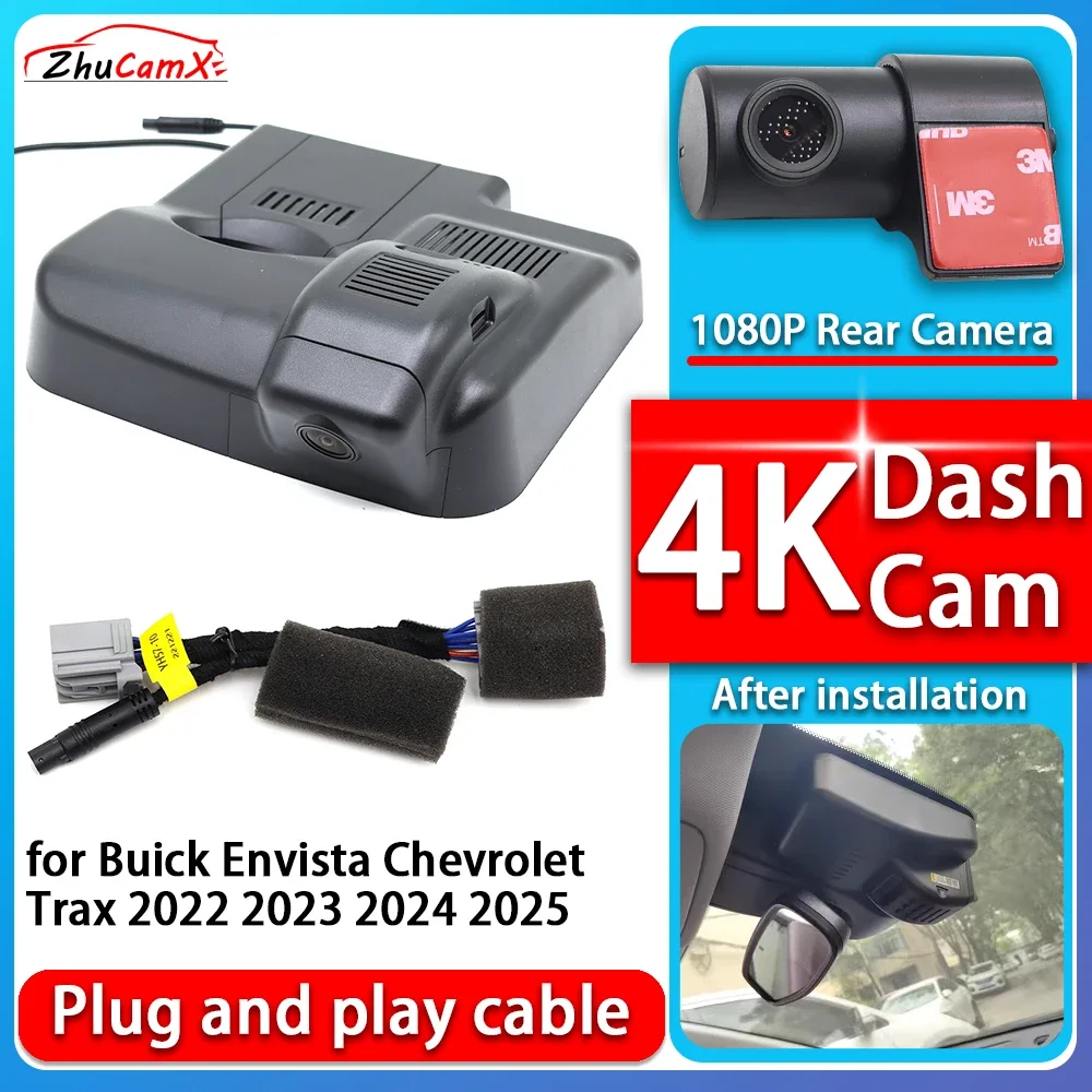 4K 2160P Camera Plug and Play Dash Cam Video Night Vision For Buick Envista Chevrolet Trax 2022 2023 2024 2025