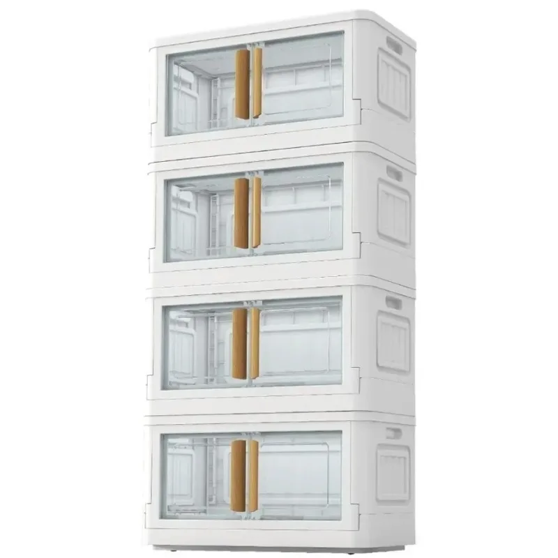 Plastic White Closet Organizers and Storage Bins With Lids Organizer 4 Packs Stackable Bins With Wheels Box Locker Home