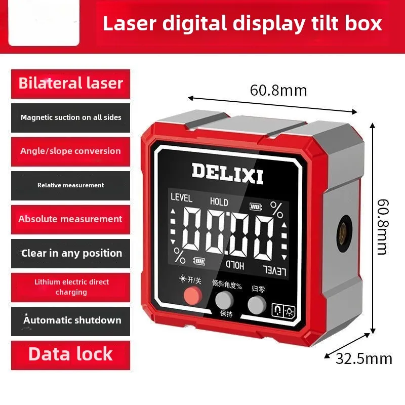 Dip Box High Precision Portable Digital Display Electronic Slope Angle Ruler with Magnetic Specification Slope Leveler