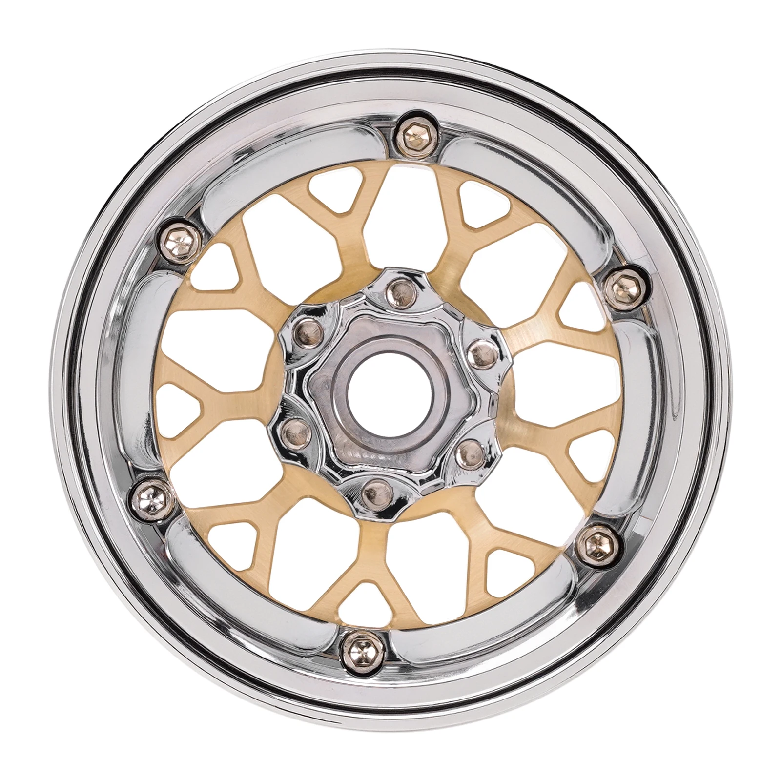 INJORA -9,65 mm versetztes 1,9" ModuWheel Beadlock-Räder aus Messing und Aluminium für 1/10 RC Crawler – Detail 8