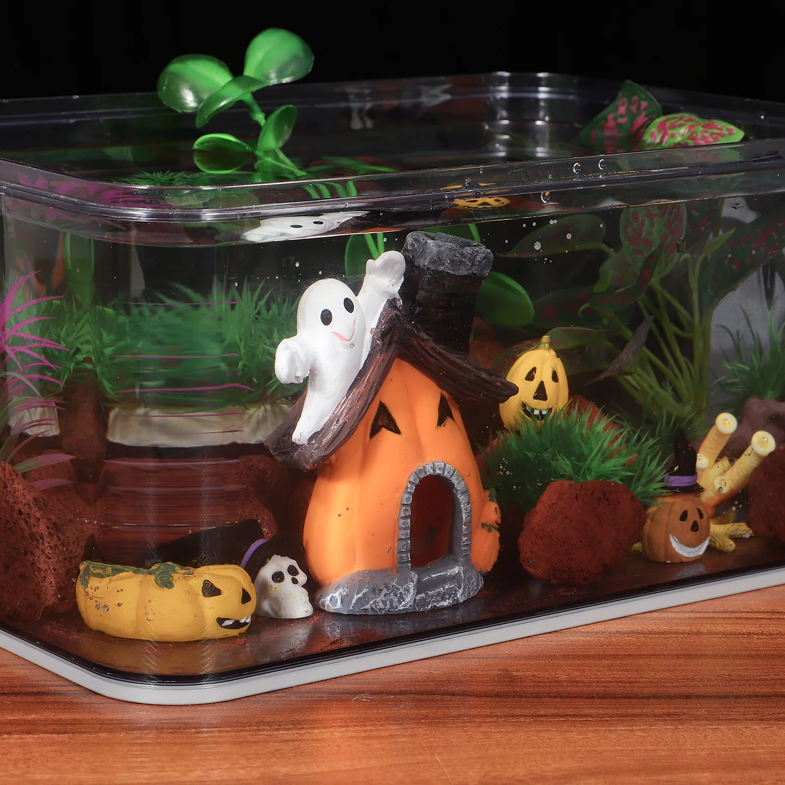 

5Pcs Fish Tank Pumpkin House Decoration Halloween Theme Chic Design Safe Environmentally Friendly No Peculiar Smell