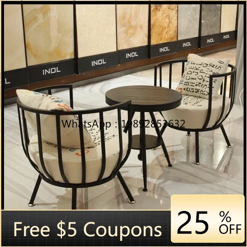 

YZ Nordic Single Sofa Personality Chair Creative Simple Fashion Iron Balcony Occasional Table and