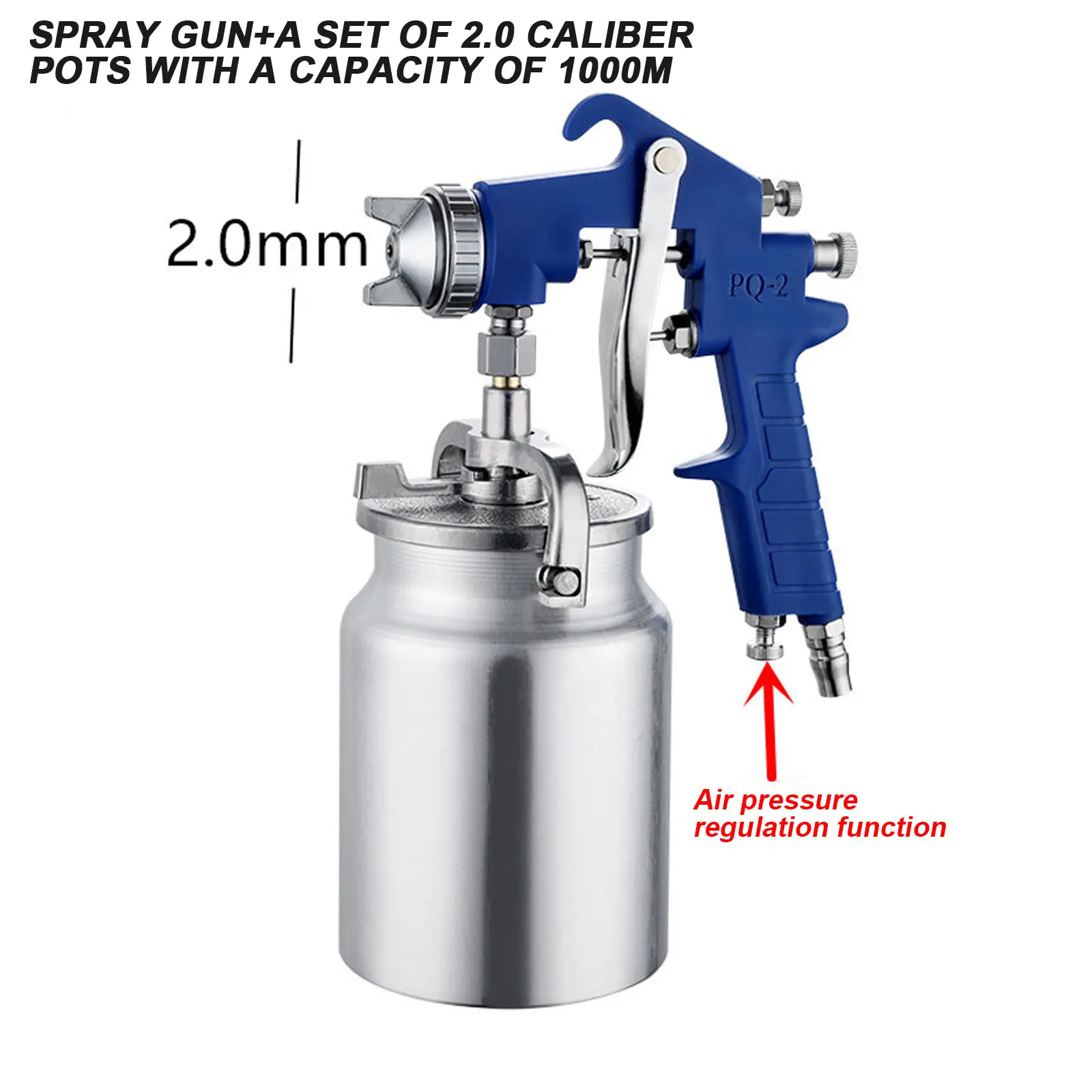 Imagem -03 - Anti-ferrugem Pintura Pistola Pulverizador Pneumático Pode Pode Carro Cola Alta Atomização Profissional