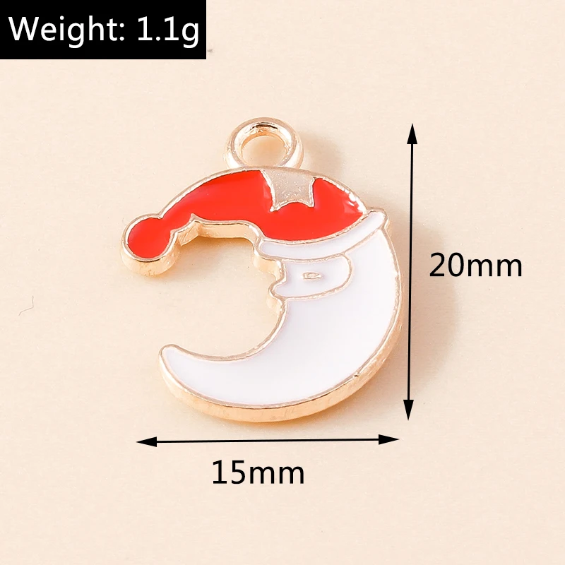 20 Stück Mix süße Emaille Weihnachten Schneemann Baum Hirsch Weihnachtsmann Charms Anhänger für Schmuckherstellung Halsketten Ohrringe DIY Geschenke – Detail 11