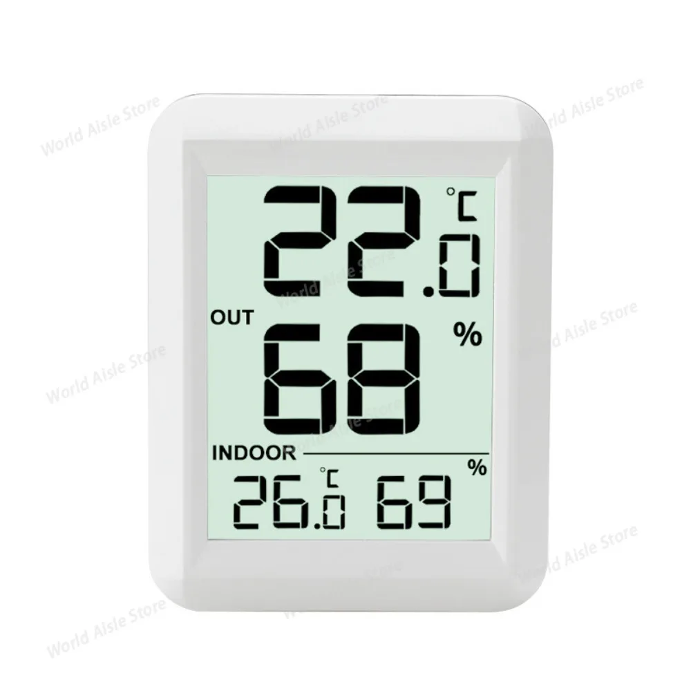 Wireless Indoor-Outdoor Thermohygrometer, Household Wall-Mountable & Tabletop Digital Electronic Thermometer