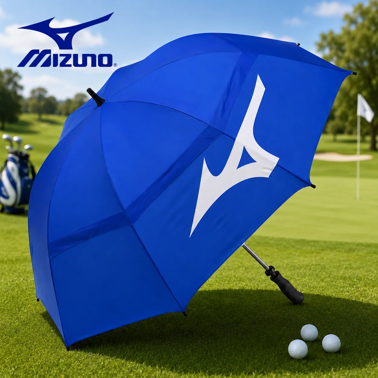 

Mizuno Golf Umbrella Black Lightweight Portable Windproof Sun Protection Anti-UV Waterproof Outdoor Sports Rain Gear UMB1909