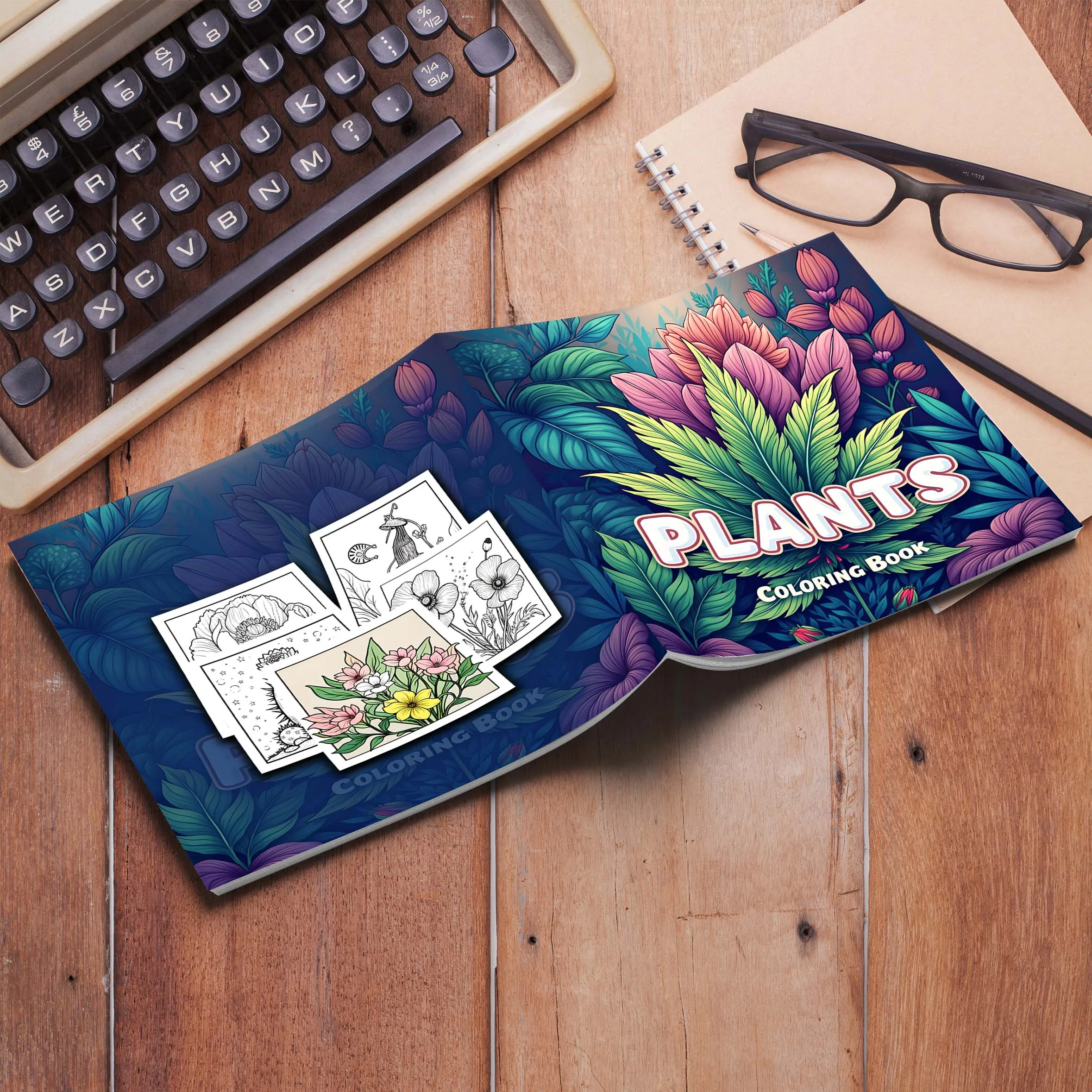 Plants Coloring Book Featuring Plants Flowers for Adults and Teens 24 Page Graffiti Painting Drawing Book Relieve Stress