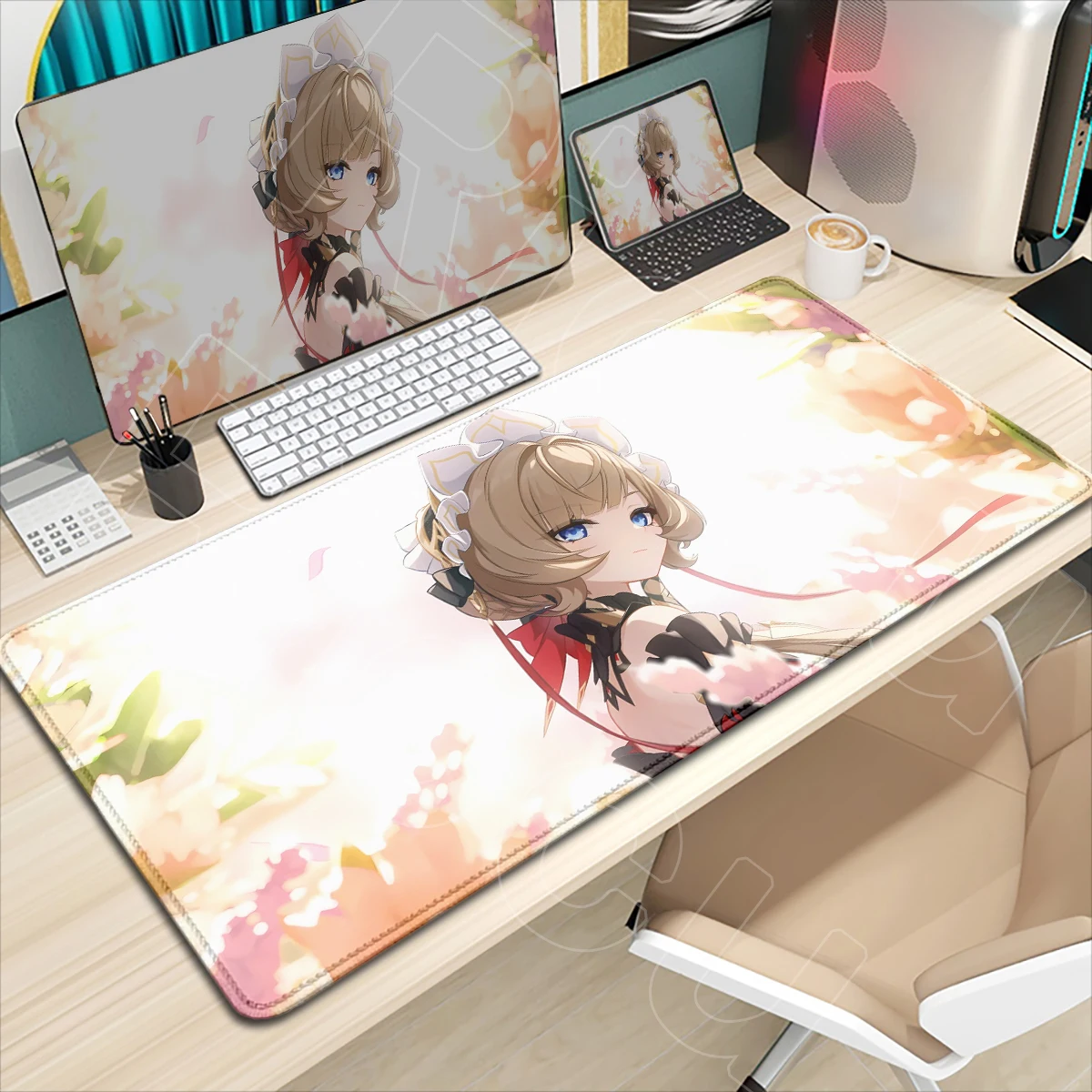 Genshin Impact Sandrone Washable Rubber Non-slip Large Mauspad Gaming HD Printing Durable Stitching Computer Offices Accessories