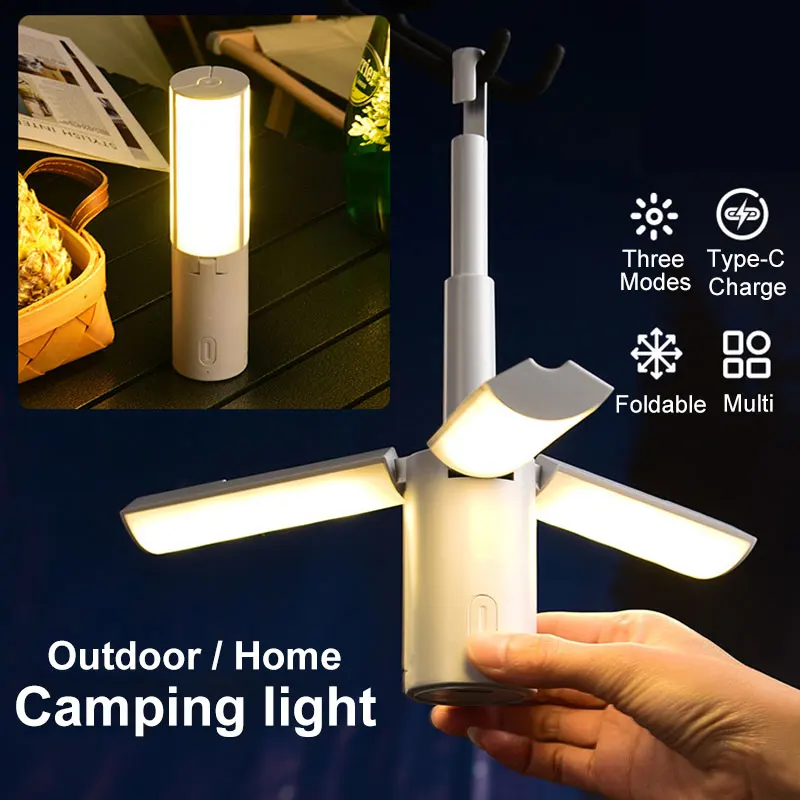 Creative Folding Outdoor Camping light Portable Rechargeable Lighting Student Dormitory Hanging Tent Hanging Light Lantern