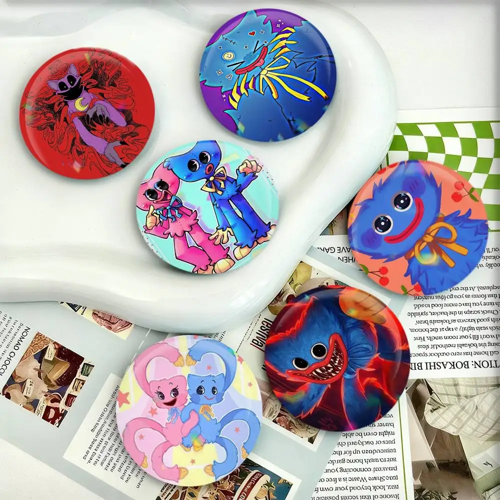 

Game Huggy Wuggy Badges 25 32 44 58 75 mm Round Fans Collect Friends Gifts Brooch Souvenir