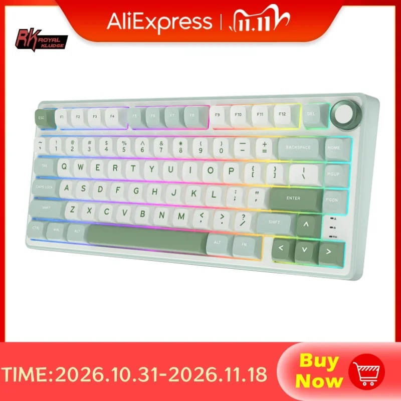 RK Royal Kludge R75 Gasket Wired Mechanical Keyboard 80 Keys RGB Backlit Hot-swappable Spanish Gamer Keyboard MDA PBT Keycaps