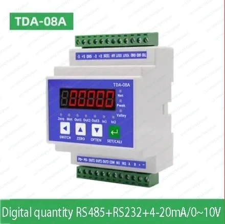 RS232 RS485 High-precision rail-type weight transmitter instrument weighing signal amplifier weighing module TDA08A MODBUS RTU