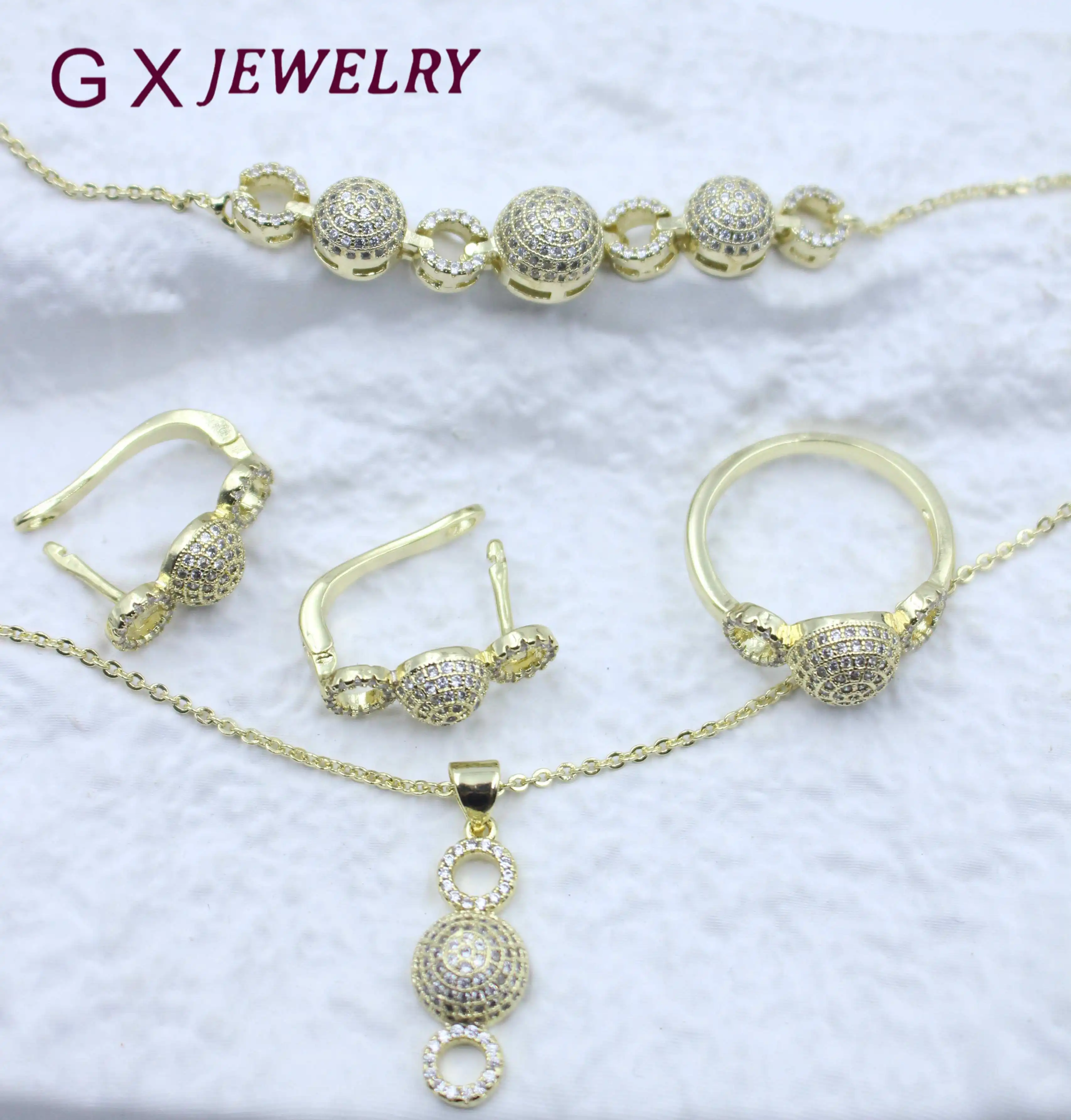 Guanxi Hemisphere Zircon Fashion High end Jewelry Set