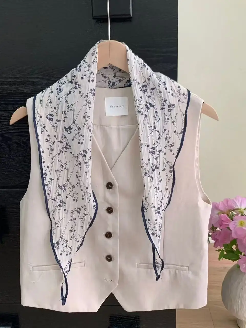 

Retro Cotton Linen Floral e Scarf Women's Spring Summer Faion Artistic Head Wrap Netie Elely Choker Accory
