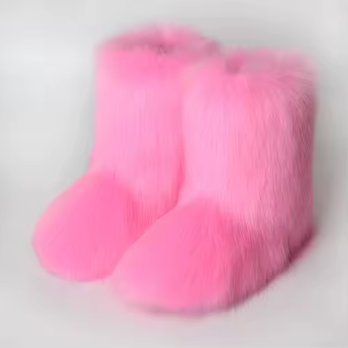 Women's Winter Snow Boots Outdoor Luxury Furry Faux Fox Fur Boots Woman Plush Warm Platform Shoes New Fashion Bottes Big Size 46 - Image 15