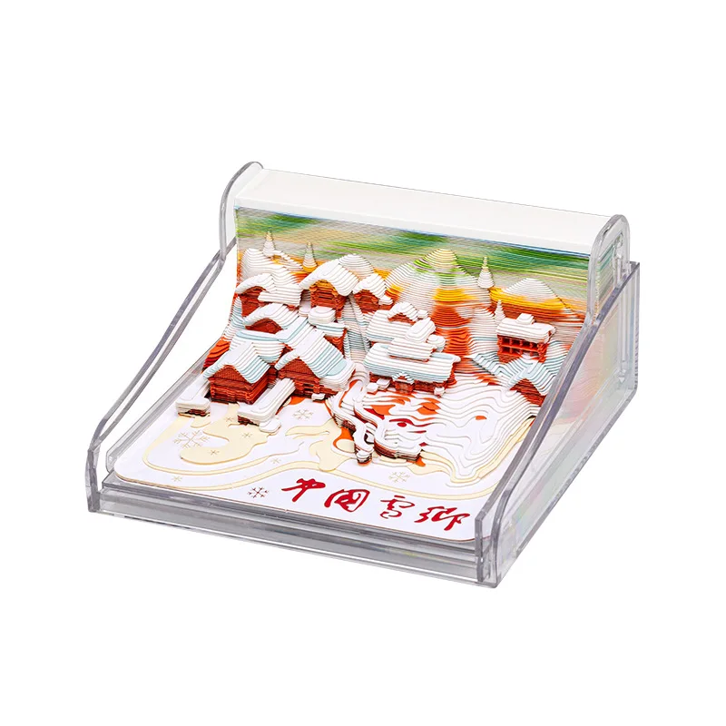 Harbin-nota adhesiva 3D Cultural y creativa, modelo decorativo de ciudad nevada china con recuerdo de viaje ligero