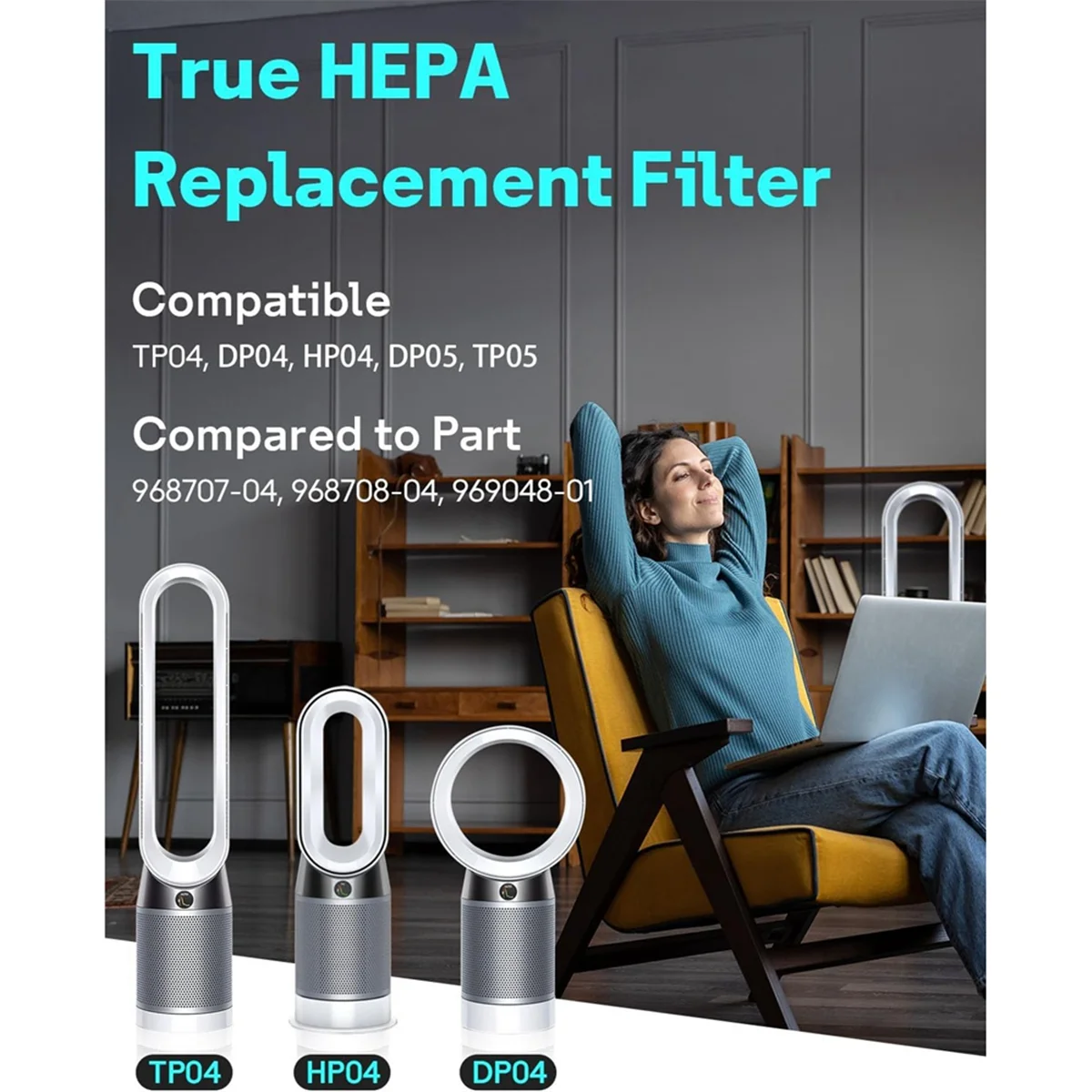 A62K TP04 Замена фильтра True Hepa для очистителя воздуха TP04 HP04 DP04 TP05 DP05, фильтра HEPA и фильтра с активированным углем