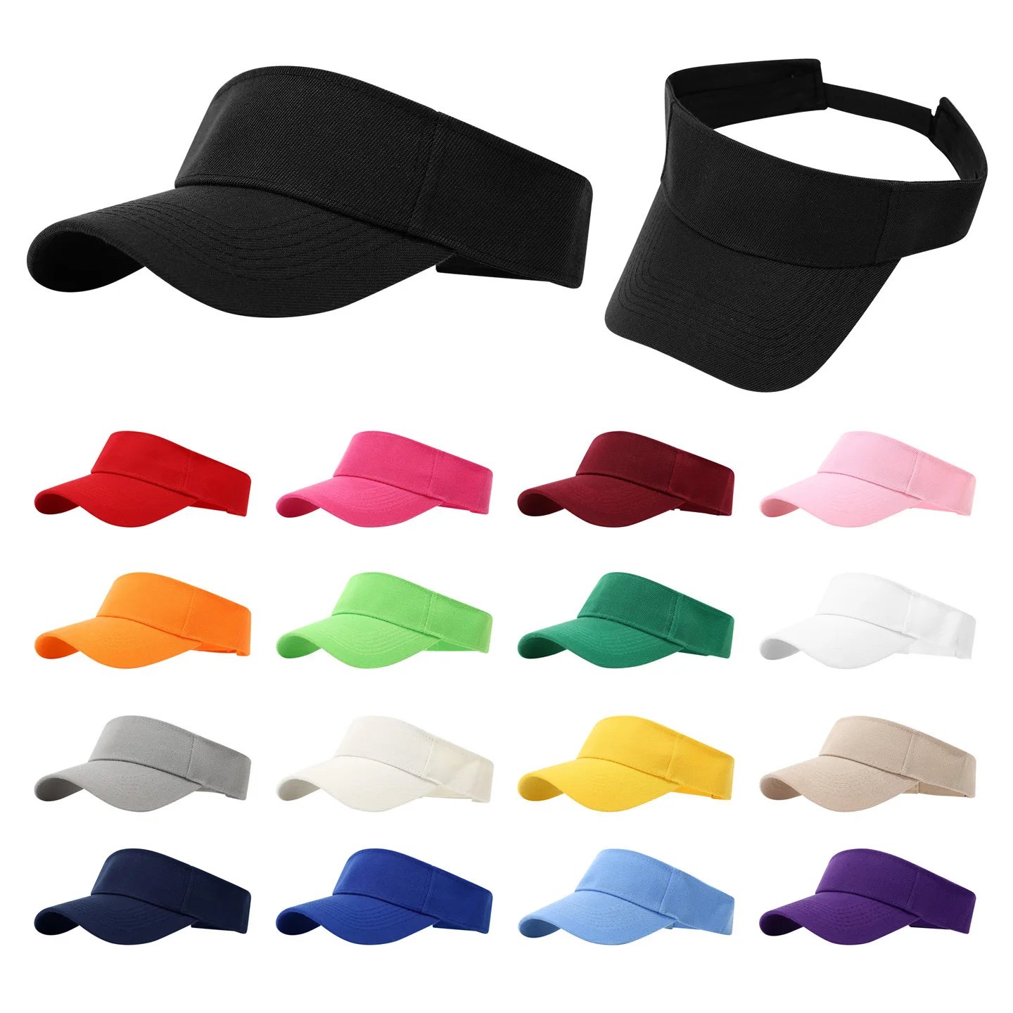 Unisex-Baseballkappe in einfarbiger Ausführung, offener Sport-Sonnenhut für draußen mit Sonnenschutz, Damen-Sonnenblende, Tennis-Kappe, Sonnenschutz
