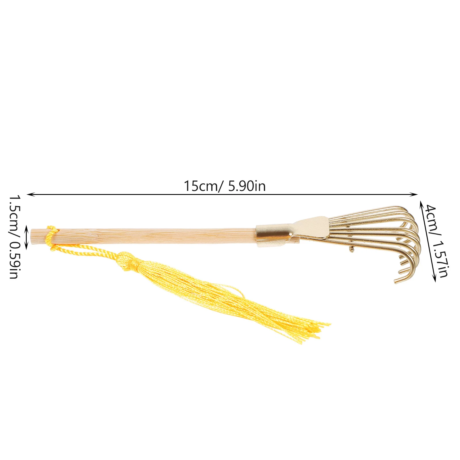 Rakes en miniatura, adornos artesanales, rastrillo de jardín Zen de bambú de Metal liso para mesa de arena, incienso, cenizas, decoración Interior del hogar, 5 uds.