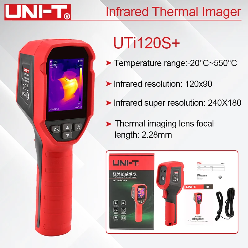 UNI-T UTI120S+ Thermal Imaging Camera Super Infrared Resolution 240x180 Thermal Imager For Repair Floor Heating Tube Testing