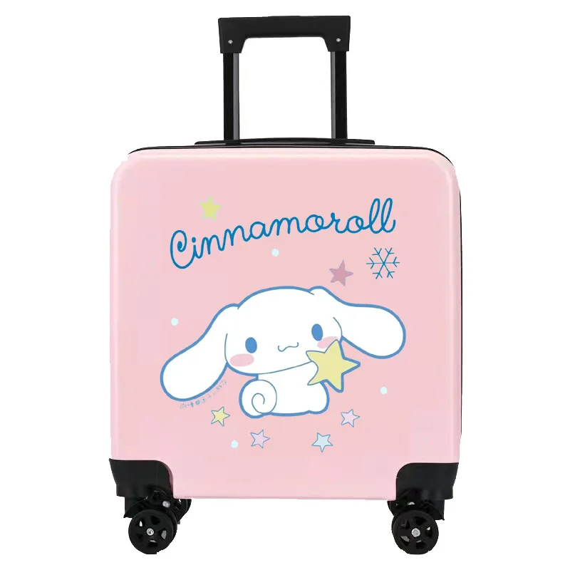 Kawaii crianças estudante trole mala de armazenamento caixa de embarque caixa de senha minha melodia sanrio bloqueio de senha mala presente