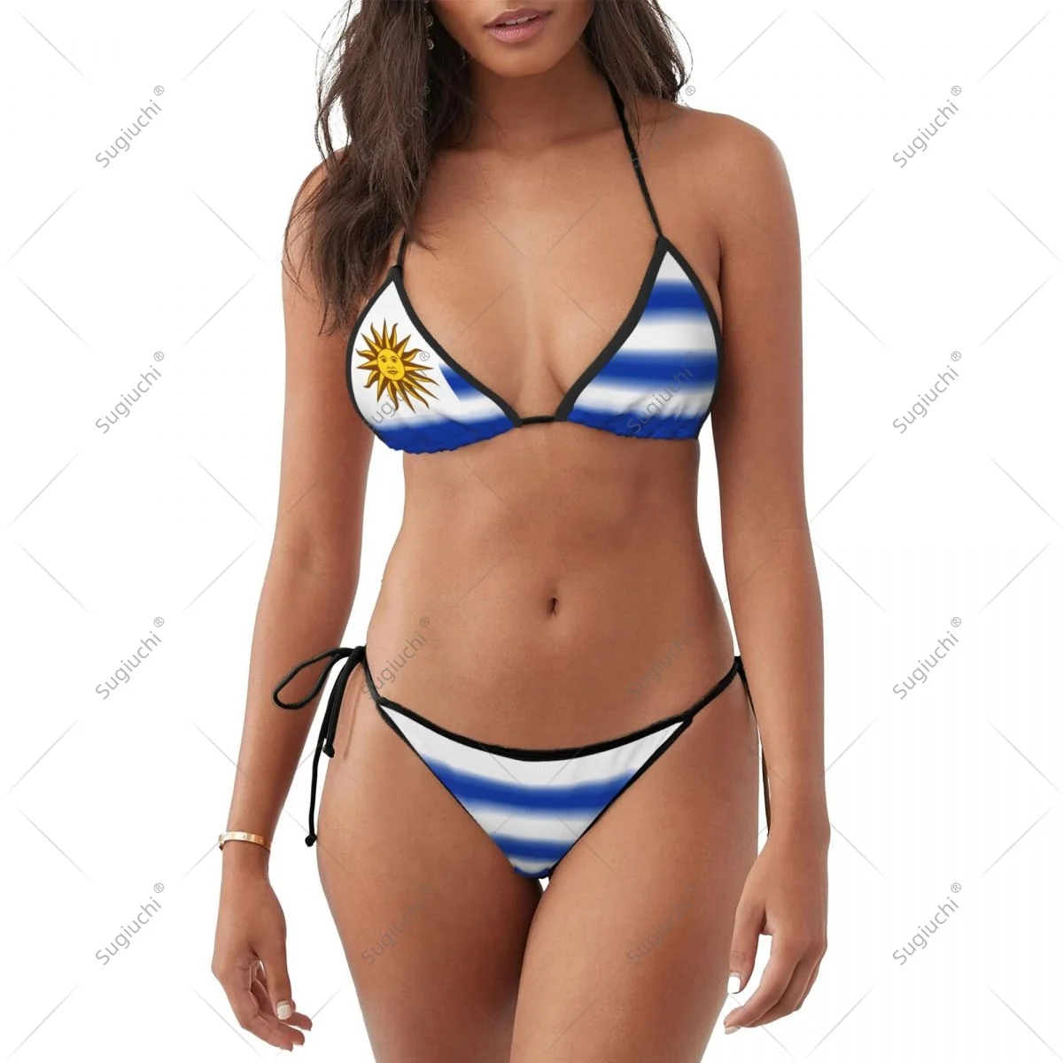 

Women Girls Bikini Uruguay Flag Swimsuit Sets Three Point Beachwear Swimming Bathing Beach Party Suits Sexy Mujer