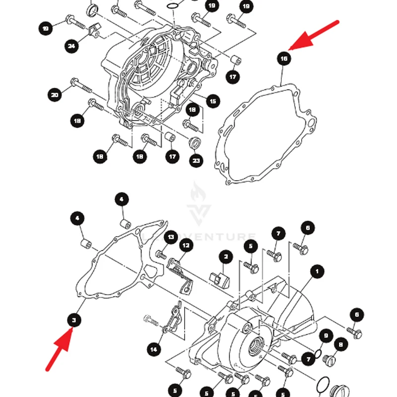 Motorcycle Crankcase Generator Clutch Cover Gasket Kits For Yamaha TW200 87-23 TW125 99-04 TW225 02-07