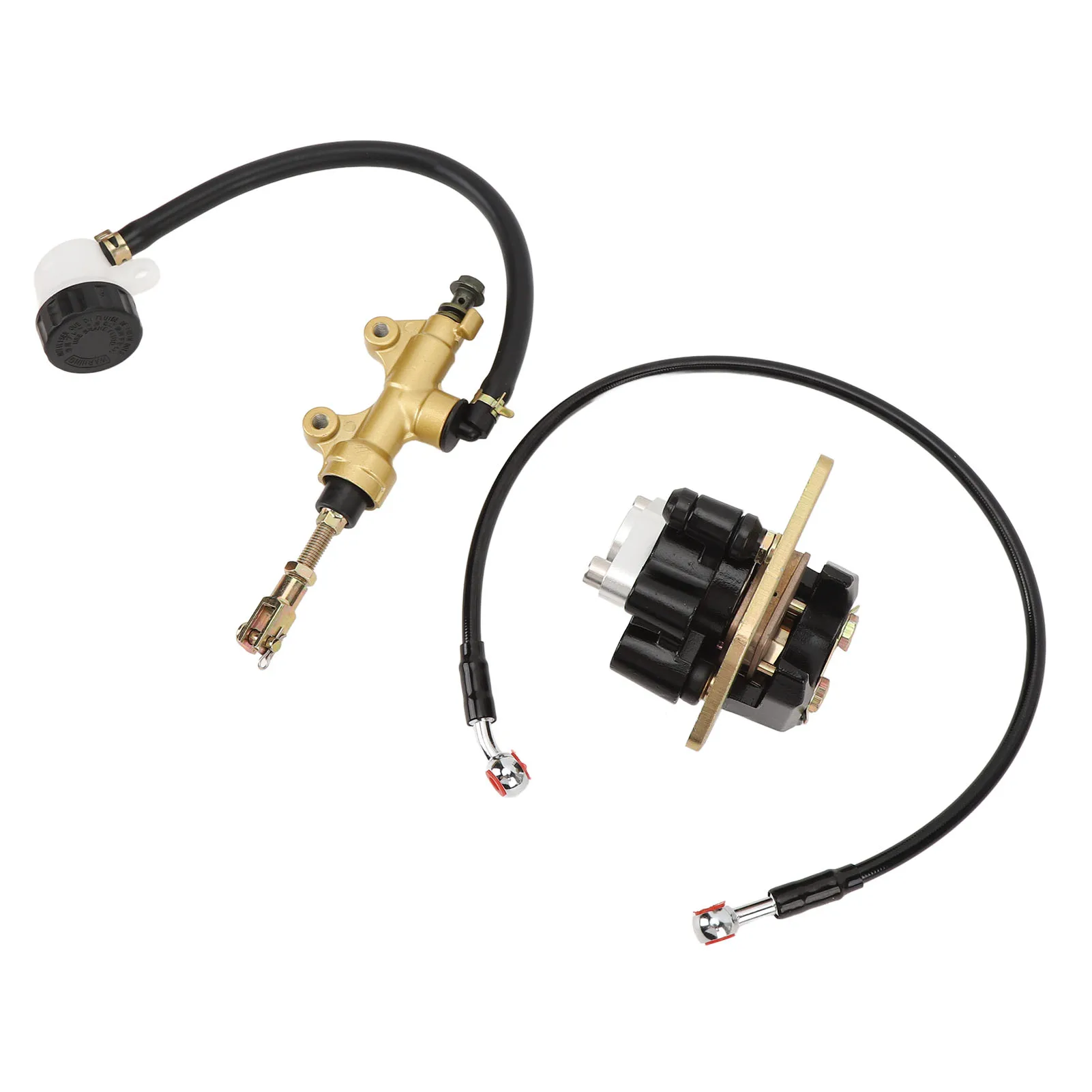 Rear Brake Master Cylinder Caliper Hose Assy Metal Rear Brake Caliper Master Cylinder for Blaster 200 YFS200 2003-2006