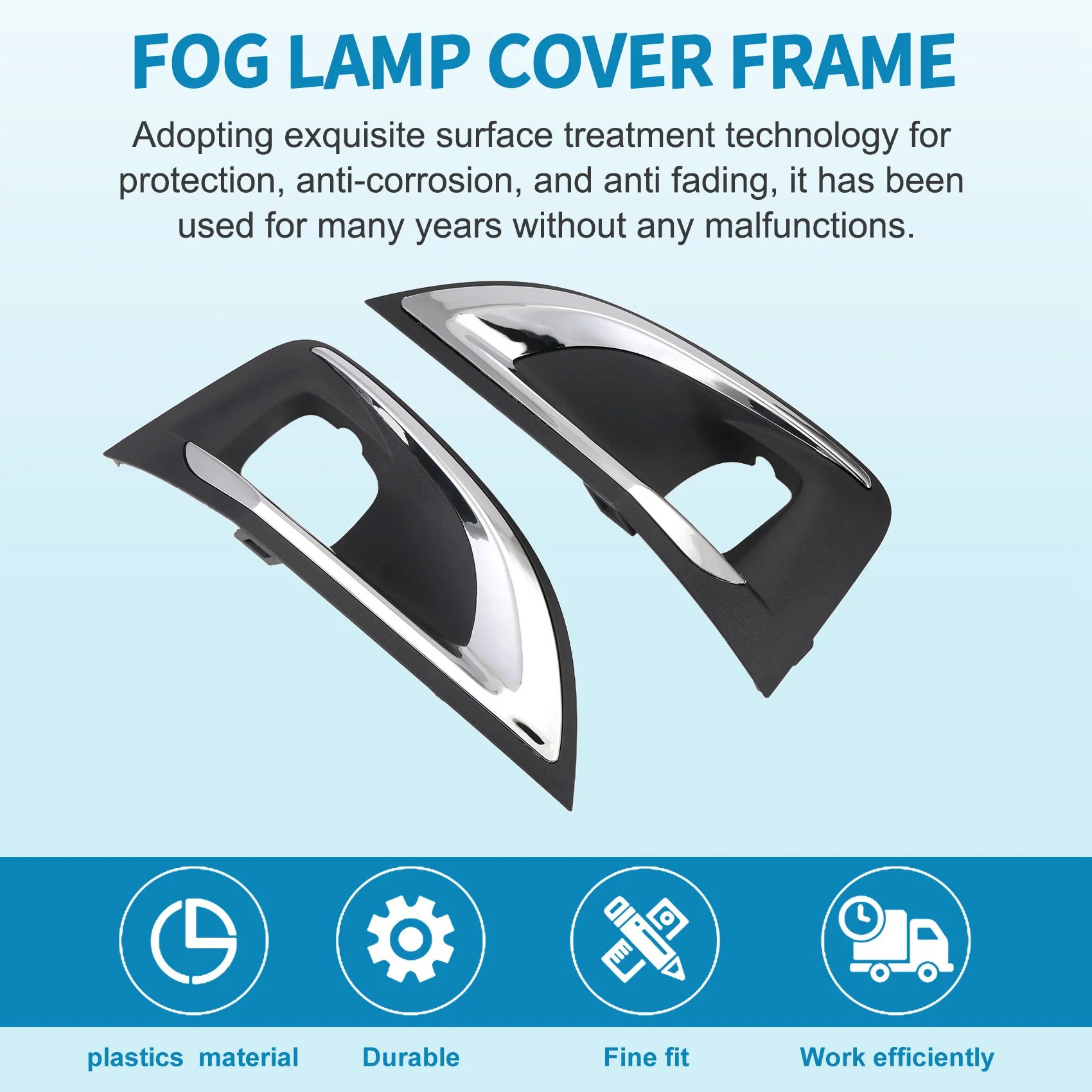 

Unique 1Pair Front Bumper Fog Lamp Cover Trim YL004126XT YL004127XT 240809 For 4008 P84 Fog Light Chrome Grille Bezel
