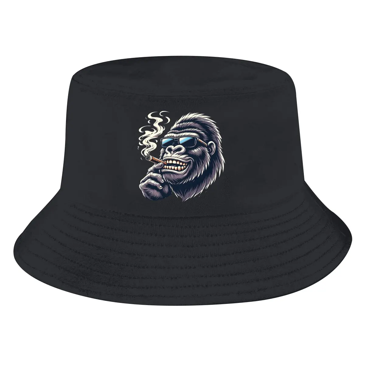 Smoking ApeSmoking Monkey Unisex bob Bucket Hats Men And Women Panama bob Hat Creative Gift