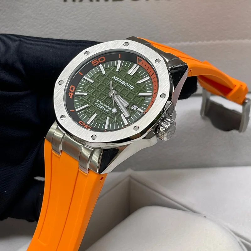 Imagem -05 - Hanboro Relógio Automático de Luxo Moda Homem Mecânico Relógio Esporte Luminoso Negócio à Prova Impermeável Água Relógio Casual para Homem Reloj Hombre