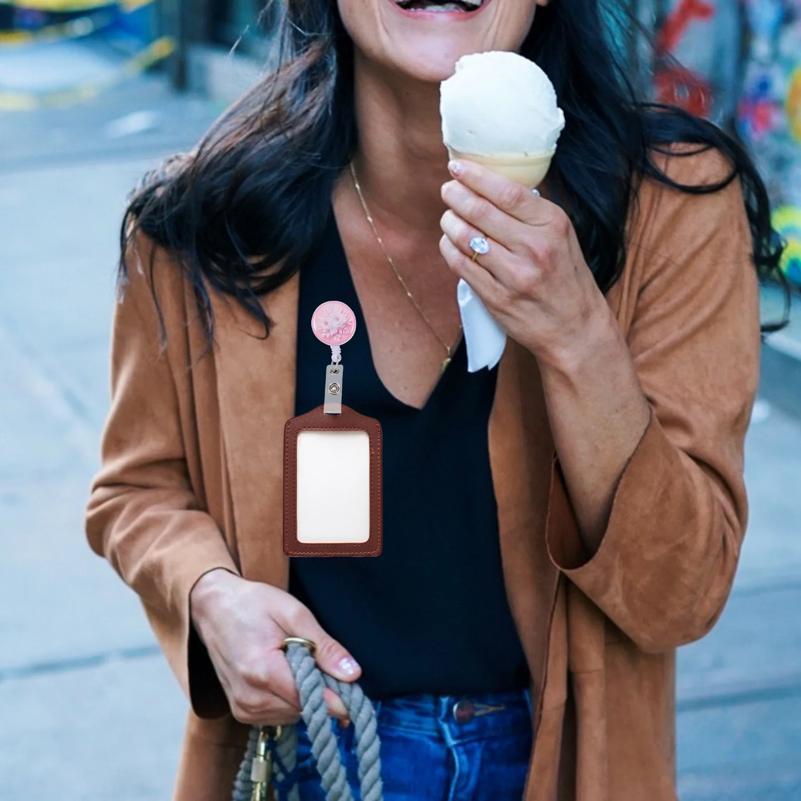 

2Pcs 3D Flower Detachable Badge Clip Universal Id Holder Buckle for Work Badges Name Tags Schools Retractable Document Buckle