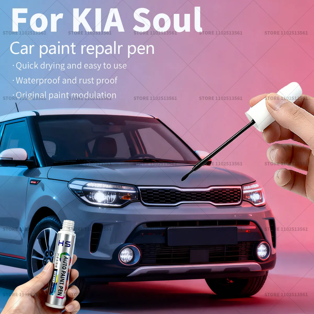 

Ручка для ремонта автомобильной краски для KIA Soul Touch Up Scratch Remover DIY Автоаксессуары Красный 1E Белый A1 1D Коричневый C5M Серебристый Черный 9H