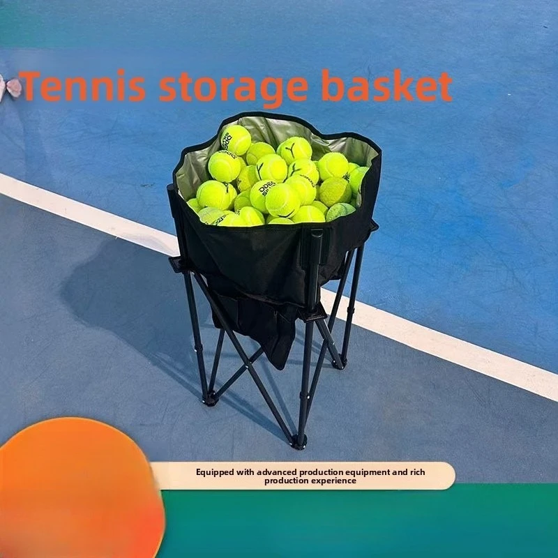 

Tennis and pickleball universal folding training cart outdoor storage basket