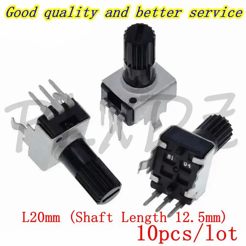 10PCS RV09 Potentiometer Vertical 20mm (Shaft Length 12.5mm) 10K 50K 100K 200K 500K 5K 1K 2K 1M WH09 Adjustable Resistor 0932